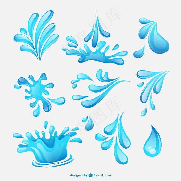 水溅的收集ai矢量模版下载
