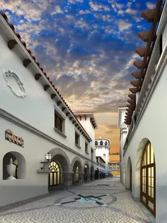 巷子旁的两个古朴的建筑