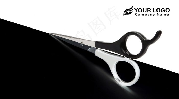 简约黑白理发店美容美发名片