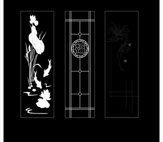 荷花 鱼 移门图片