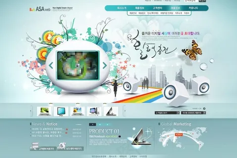 电视网络科技网页模板PSD分层(无... 电视网络科技网页模板PSD分层(无...