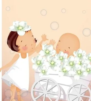 小女孩与婴儿图片