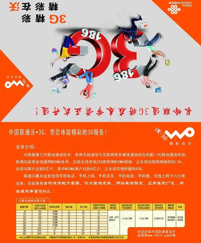 中国联通邮政贺年卡图片psd模版下载