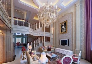欧式别墅客厅效果图图片