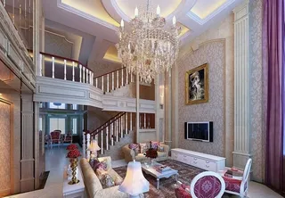欧式别墅客厅效果图图片