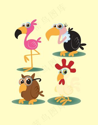 大嘴鸟卡通图案