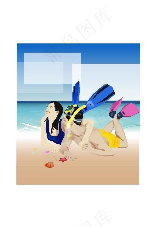 海滩美女图片