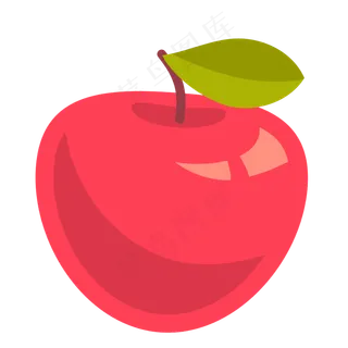 夏日水果红色小苹果矢量图,免抠元素