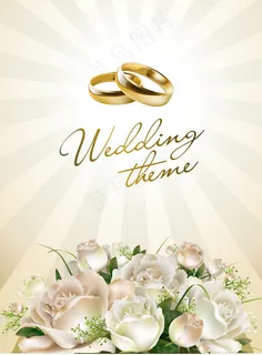 浪漫鲜花婚礼主题矢量素材