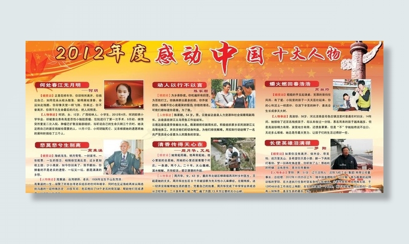 2012年度感动中国十大人物图片