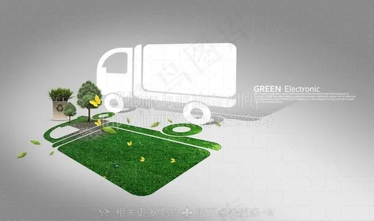 环保汽车 绿色卡车图片