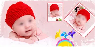 风车彩虹儿童摄影相册模板psd素材...