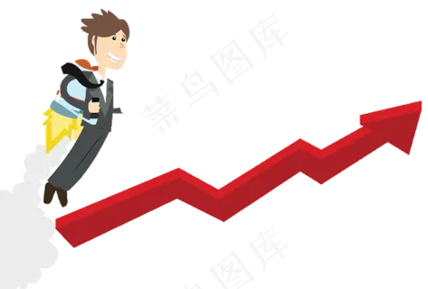 PPT箭头方向上升标志素材