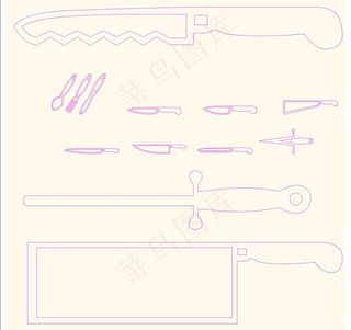 手绘刀具图片