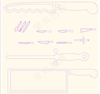 手绘刀具图片