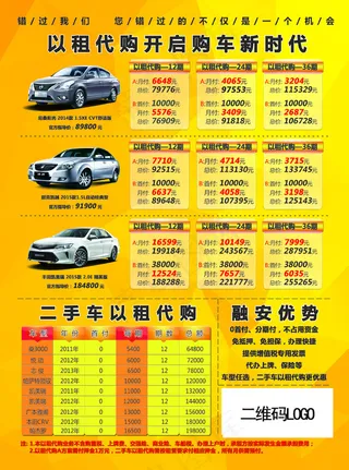 汽车分期价格单页设计