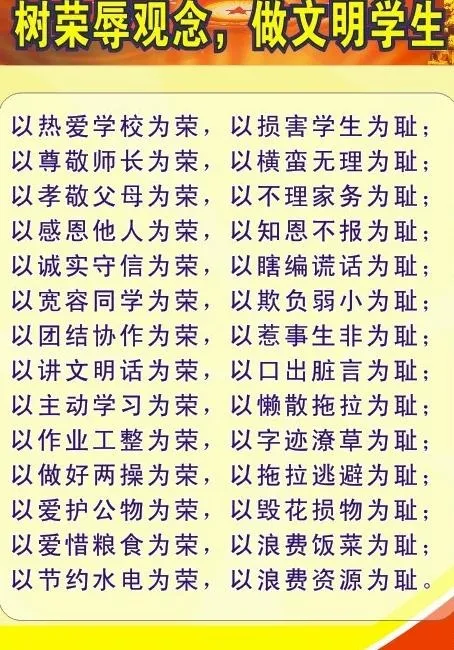荣辱制度图片cdr矢量模版下载