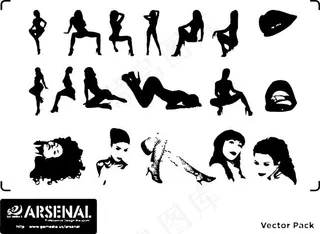 妩媚女人剪影图片免费下载