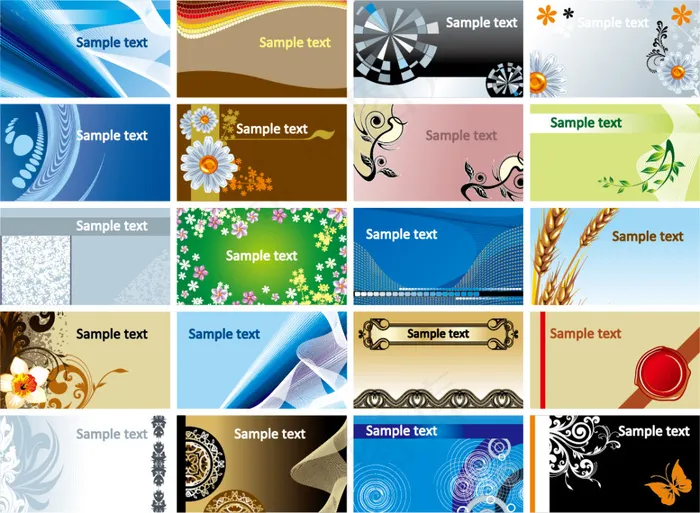 花纹名片模板eps,ai矢量模版下载