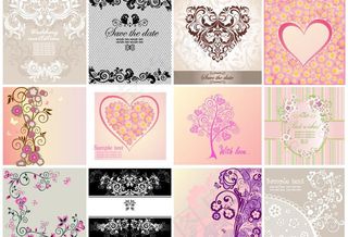 欧式花纹 古典花纹花朵 爱心花纹图...