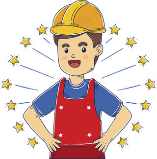 卡通工程师人物职业背景PNG免扣素...