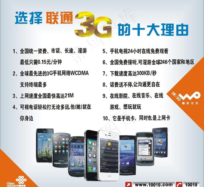 联通3g图片cdr矢量模版下载