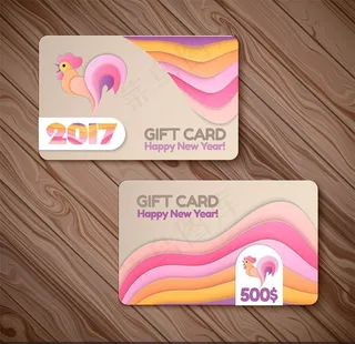 名片创意公鸡2017年设计矢量素材