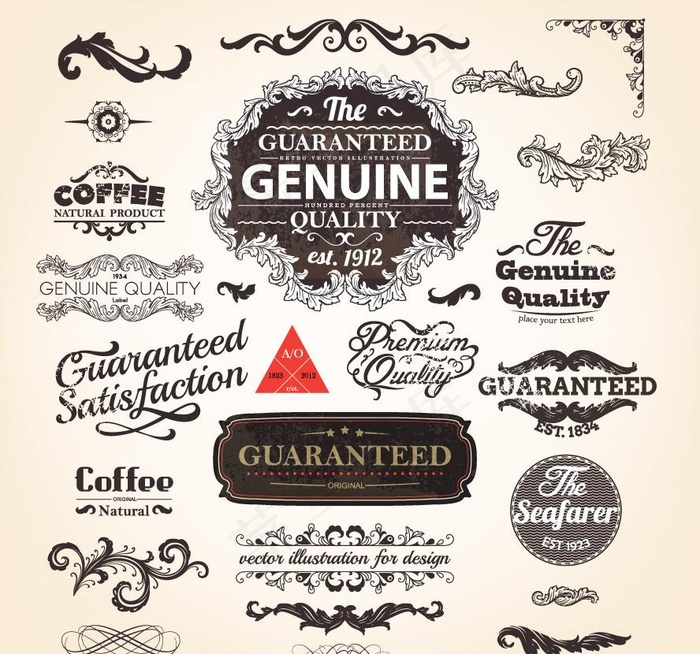 欧式花纹花边框装饰图片