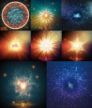 炫彩光芒背景矢量图