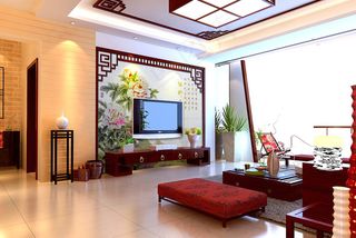 花开富贵图案素材下载 客厅效果图