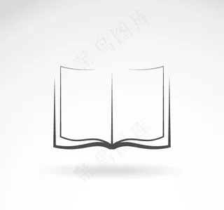 对开的书本标志设计矢量素材