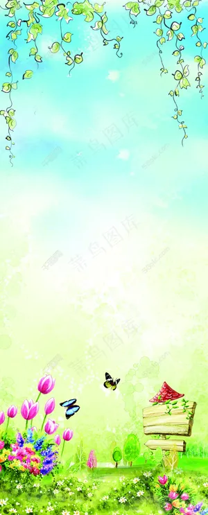 春天立柱包装素材 春天立柱包装素材