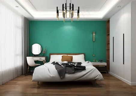 客餐厅卧室效果图北欧现代轻奢