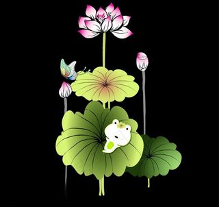 矢量荷花荷叶图片