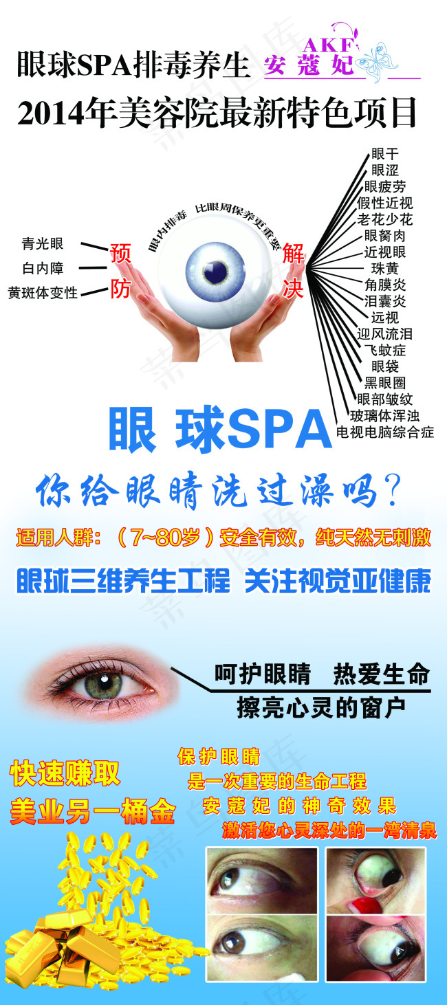 眼球SPA排毒养生展架psd模版下载