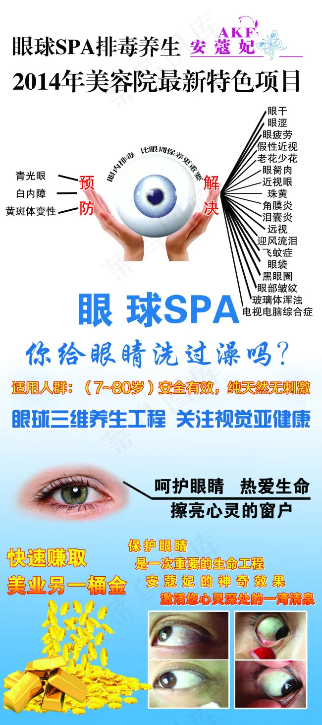 眼球SPA排毒养生展架psd模版下载
