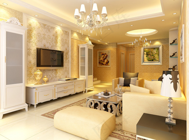 客厅3d模型免费下载,