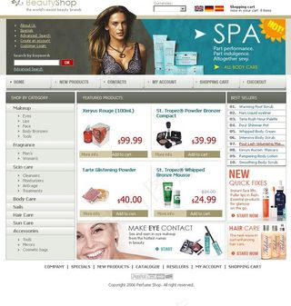 漂亮女性化妆品网店网站模板图片