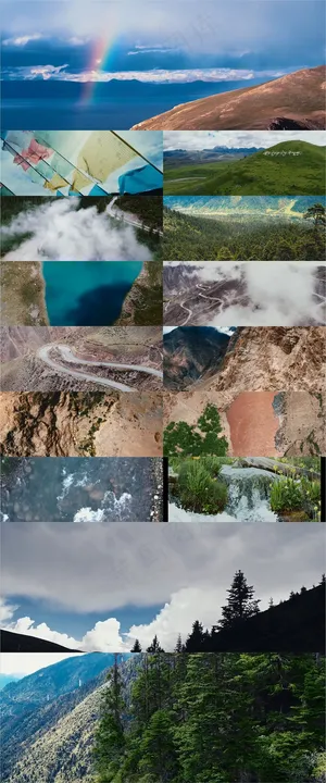 航拍西藏旅途风景视频素材