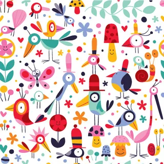 漂亮卡通元素手绘可爱背景素材