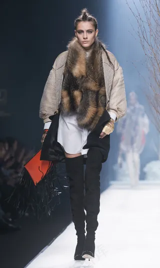皮草模特图片