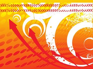 橙色色调背景的箭