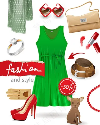 时尚女性配饰矢量素材图片