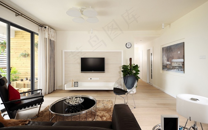 现代简约电视背景墙效果图