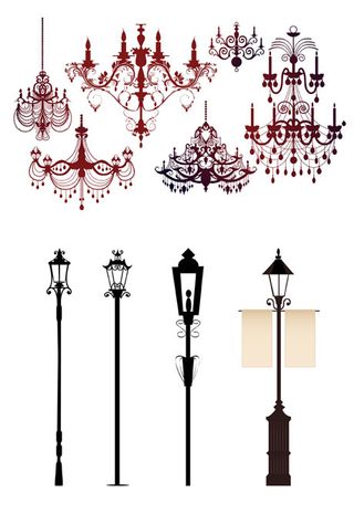 艺术矢量欧式灯造型