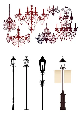 艺术矢量欧式灯造型