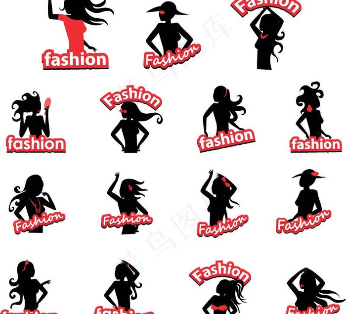 时尚女性剪影图片