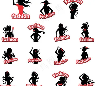 时尚女性剪影图片