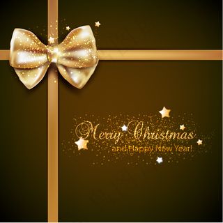 圣诞节星光蝴蝶结贺卡矢量素材