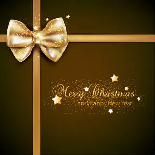 圣诞节星光蝴蝶结贺卡矢量素材